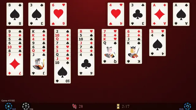 FreeCell HD: A game on the red table
