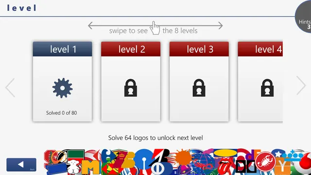 Logos Quiz+: Eight levels to unlock